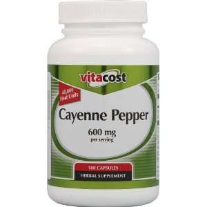  Vitacost Cayenne Pepper    600 mg per serving   180 Capsules 