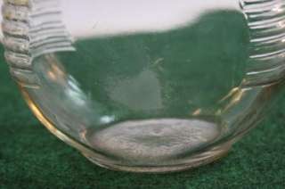 Vintage Ribbed Clear Pressed Glass Gold Fish Bowl Pet  