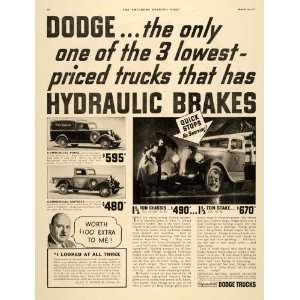  1935 Ad Dodge Trucks Chrysler Motors Commercial Panel 