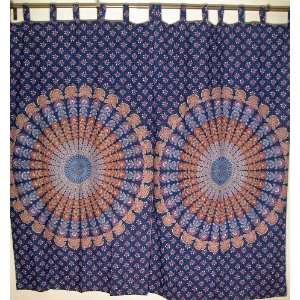  2 Cotton Mandala Curtains From India Ethnic Designer Bedroom 