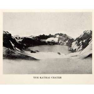  1933 Print Katmai Crater Alaska Stratovolcano Kodiak 