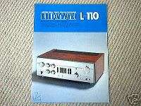 Luxman L 110 integrated amplifier brochure catalogue  