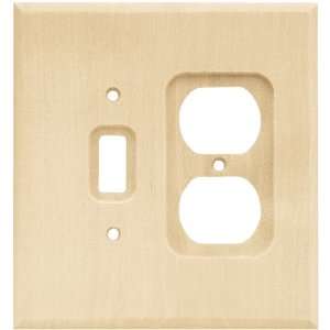   64675 Wood Square Single Switch/Duplex Wall Plate, Unfinished Wood