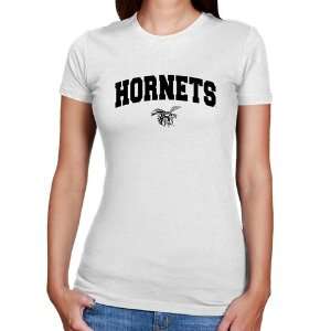   Hornets Ladies White Logo Arch Slim Fit T shirt 