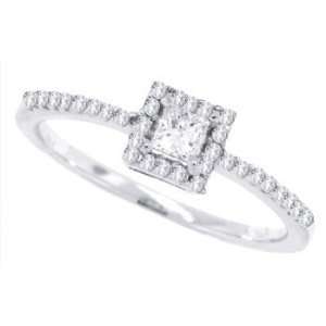   Cut Solitaire Promise Diamond Engagement Ring in 14Kt White Gold 5
