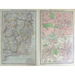  HARMSWORTH MAP 1906 DUBLIN LONDON EDINBURGH PLAN