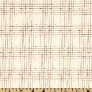  44 Wide American Pastimes Plaid Ivory/Brown Fabric By 
