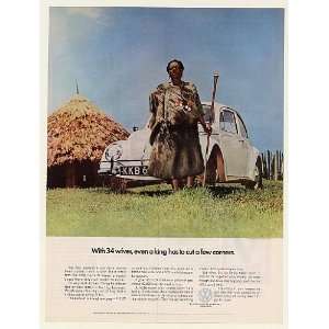  1966 VW Volkswagen Beetle Bug Kenya King Njiiri Print Ad 
