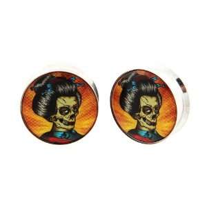   Los Muertos Internally Threaded Logo Ear Gauges Plugs (Sold By Pair