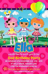 10 x LALALOOPSY DOLLS   PERSONALISED PARTY INVITATIONS  