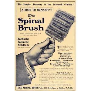 1904 Vintage Ad Spinal Brush Medical Quackery Cure   Original Print Ad 