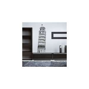  Tower of Pisa Wall Decal   Black