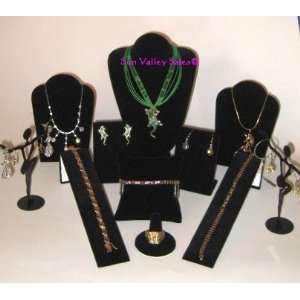  12 Piece Black Velvet Necklace Bracelet Jewlery Displays 