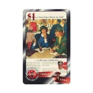 Coca Cola Collectible Phone Card Coca Cola 96 $1. WWII Woman Have A 