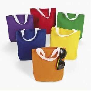  12 Canvas Tote Bags ( Primary Colors ) Toys & Games