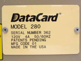 DATACARD 280 ELECTRONIC ID CREDIT CARD EMBOSSER PRINTER EMBOSSING 