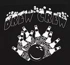 BREW CREW Black Classic retro bowling shirt DRINK & BOWL Darts or Pub 
