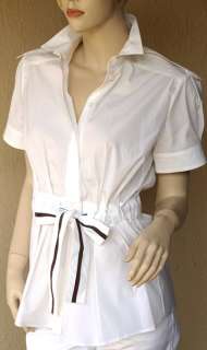 GUCCI Authentic New Womens Top Shirt Blouse sz 4   40 Cotton Blend 