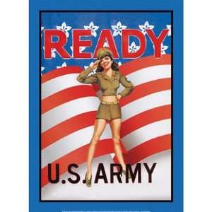   US Army Ready Soldier Sexy Girl Retro Vintage Tin Sign
