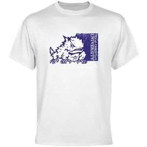  Texas Christian Horned Frogs White Sport Stamp T shirt 
