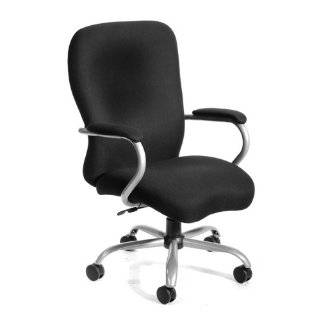   Back Leather Big and Tall Chair, Black 