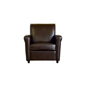  Brown Full Leather Club Chair