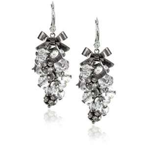 Betsey Johnson Iconic Crystal Cluster Shake Drop Earrings