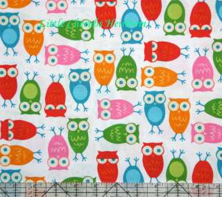 Robert Kaufman Urban Zoologie Owls White Fabric by yard  