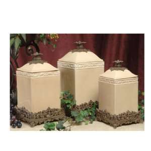 Drake Design Large Canister Set of 3, Wheat 3186