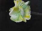 Vintage Murano Chandelier Parts Tall White, Green, Yellow Flower