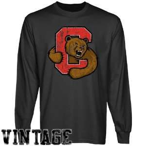  NCAA Cornell Big Red Charcoal Distressed Logo Vintage Long 