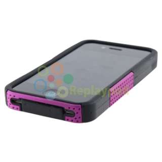 Hybrid Purple Mesh Hard/Silicone Soft Case Cover+PRIVACY FILTER for 