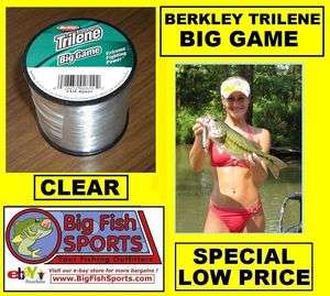BERKLEY BIG GAME MONO Fishing Line 1/4LB SPOOL CLEAR ANY SIZE  