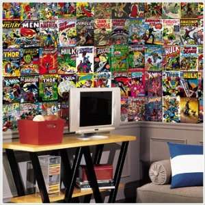  Marvel Comic Chair Rail Prepasted Mural 6 x 10 Toys 