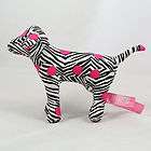 Victorias Secret Dog Zebra Stripe Pink Dot Plush Stuffed Doll 19cm 7 