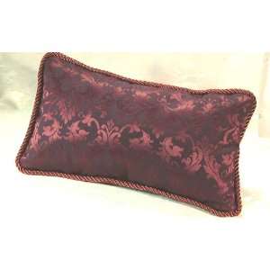  Executive Lumbar Pillow in a Burgundy Damask Fabric 