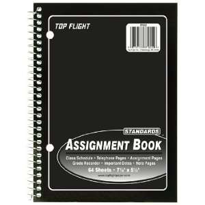  Top Flight Assignment Book, Side Wire, 7.5 x 5.5 Inches, 64 Sheets 