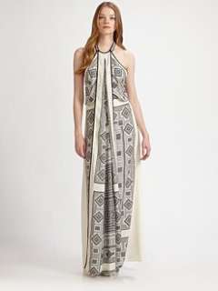 BCBGMAXAZRIA   Arelnis Printed Halter Dress