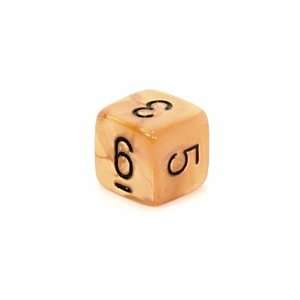   Leaf 16mm d6 Dice with numbers, Fools Gold with black Toys & Games