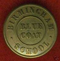 1800 England Birmingham BLUE COAT School button  