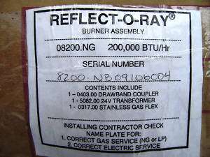 NIB REFLECT O RAY GAS BURNER COMBUSTION RESEARCH  