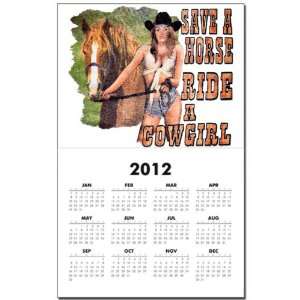 Calendar Print w Current Year Country Western Lady Save A Horse Ride A 