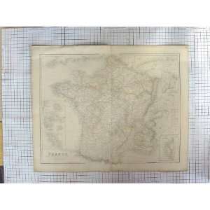    MACPHERSON ANTIQUE MAP c1870 FRANCE CORSICA BOURBON