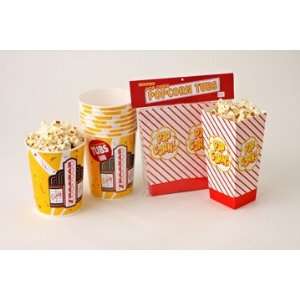   Pack Pop Open Popcorn Tubs Cardboard Red & White