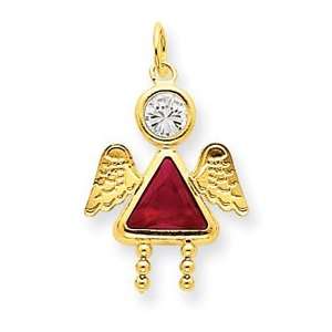  14k July Girl Angel Birthstone Charm   JewelryWeb Jewelry