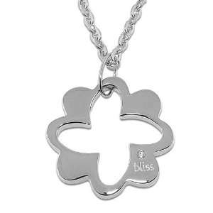 Bliss Ladies Necklace in White Steel with Diamond, form Flower, line 