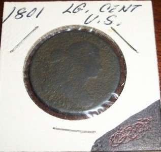 VERY RARE 1801 Draped Bust Large Cent G   