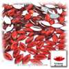 Gross 144pc 15mm Oval Faceted Rhinestones RED  