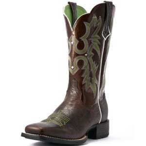 Womens Ariat Tombstone Chocolate & Patent Square Toe  