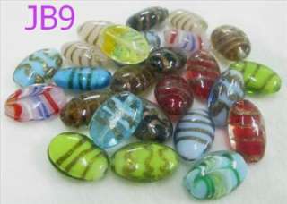 10 Mixed Charm Foil Glass Lampwork focal Beads JB9  